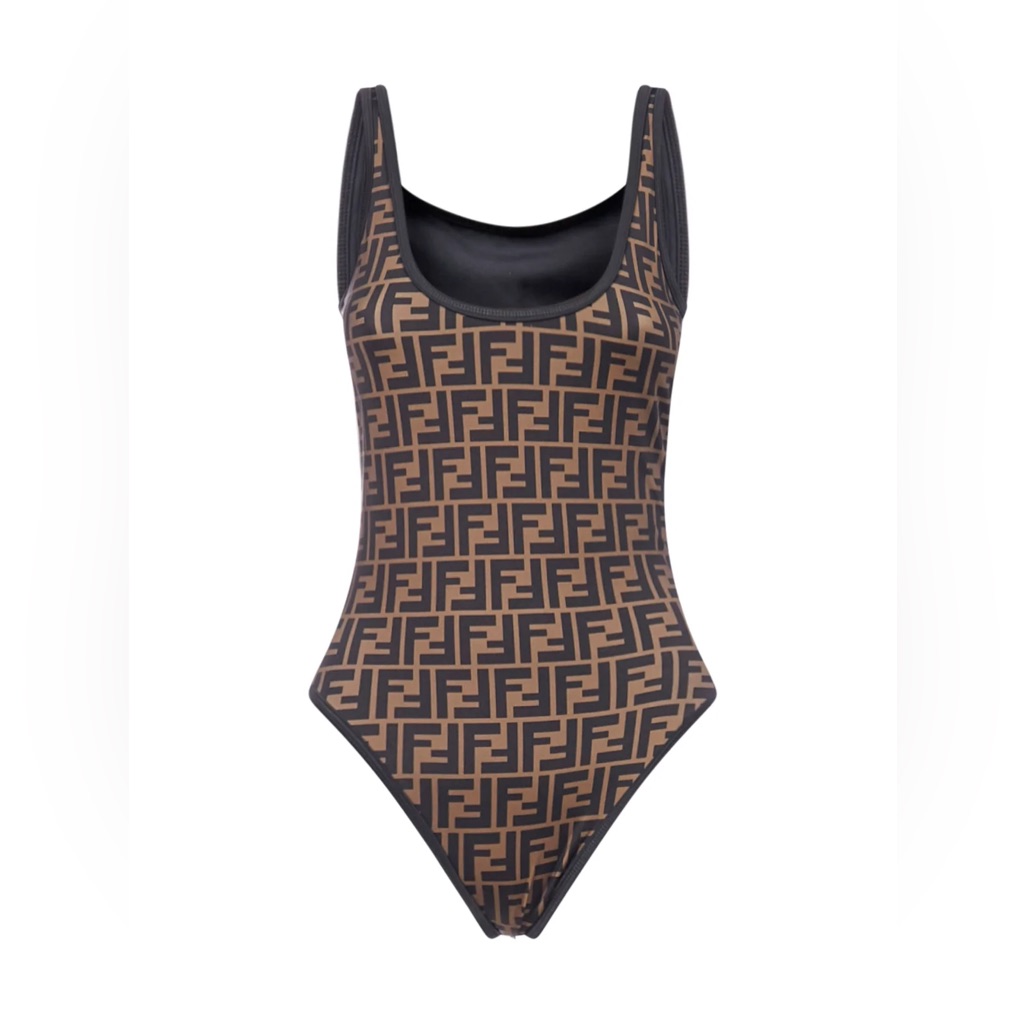 Fendi Ff Logo Printed Swimsuit